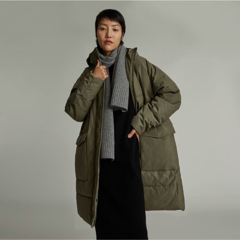 Everlane The ReNew Long Puffer Jacket in Kalamata Small New Womens Coat